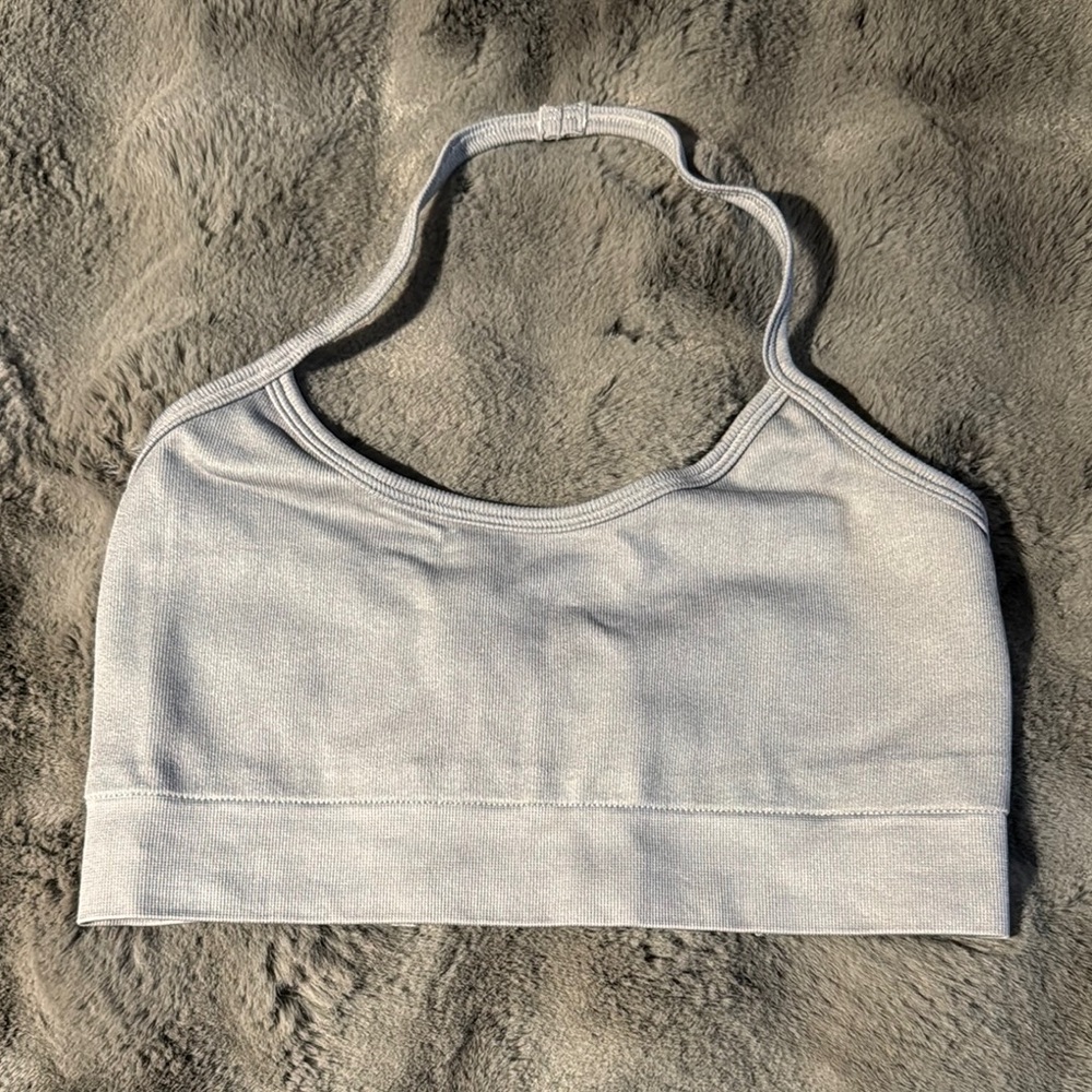 Gray Halter Neck Crop Top Victoria Sport size Medium NWOT